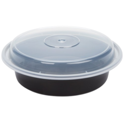 Round Black Microwavable Container 32oz (150-pack)