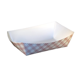 #300 RED PLAID TRAY 2/250 (SQP) (500/Case)