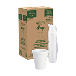 Dart 8J8 Foam Cup 8oz (1000/case)