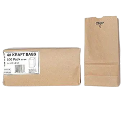 Kraft Paper Bag # 4 (500/Case)