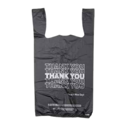 1/6 Black Thank you T-Shirt Bag (350/Case)