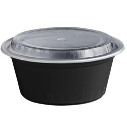 Round Black Microwavable Container 38oz (150/Pack)