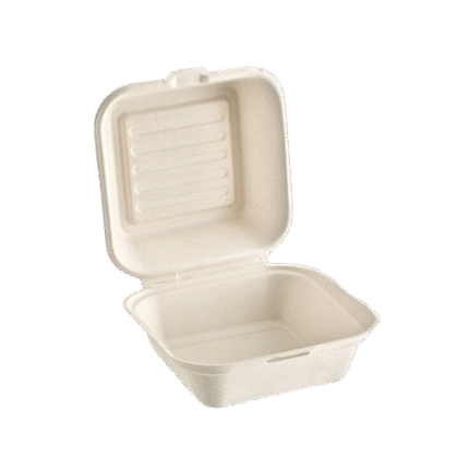 Fiber clamshell container 6x6 (250/Case)
